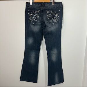 Rock 47 by Wrangler Embellished Bootcut Jeans | Studded Y2K Western Denim | 9x34